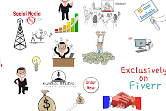 create stunning white board animation videos doodle video