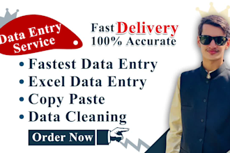 do fastest data entry, data scrubbing, finding emails, contact info