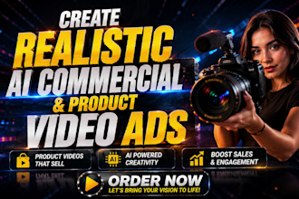create realistic ai commercial video or promotional product video ads in 24 hour