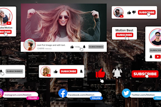 create fantastic youtube subscribe  animation
