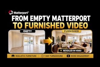 turn your empty matterport tour into a furnished walkthrough video