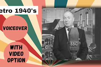 record a vintage british newsreel voiceover 1940s or 1950s style