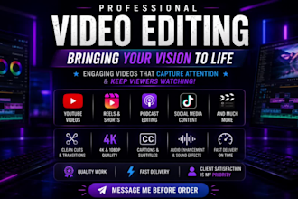 do professional video edit, youtube video editing