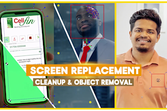 do vfx cleanup, object removal, tracking and screen replacement
