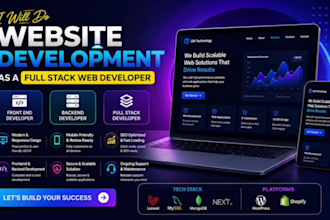 do ai website development full stack web developer, front end, backend developer