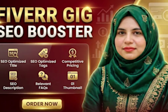 do fiverr gig SEO optimization, title, tags, description and faqs