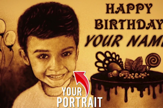 create custom birthday gift video with sand art