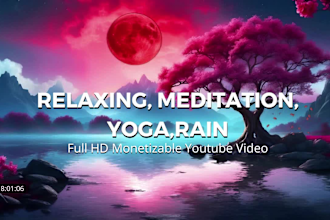 create 50 relaxing meditation yoga rain sleep music videos for youtube