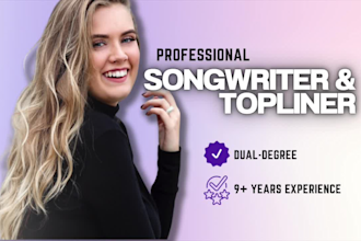 be your professional female singer, songwriter, ghostwriter
