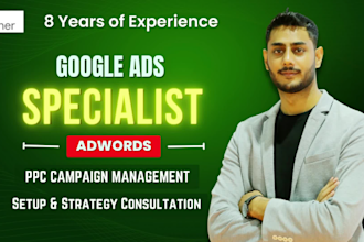 google ads specialist, setup and manage PPC campaign