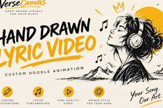 create a hand drawn lyric video with custom doodle animation