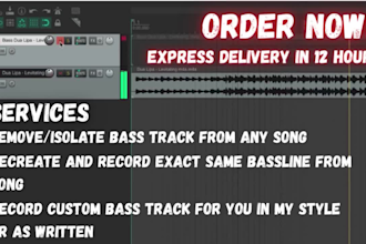 isolate, remove, recreate or record bass lines very fast