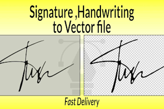 convert your handwritten signature or autograph to vector printable file