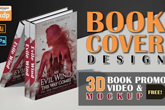 book cover, amazon kdp, notebook cover design 3d book mockup or book promo video