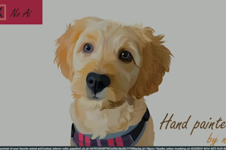 draw custom pet portrait dog portrait illustration