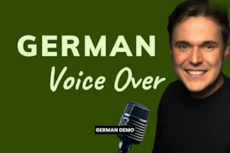 produce a professional male german voice over
