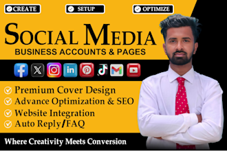 create and set up your social media accounts and setup facebook business page