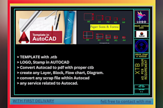 design autocad template title blocks, logo, stamp