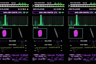 create retro neon music video visualizer