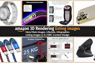 do 3d product rendering for amazon listing including a plus, ebc content