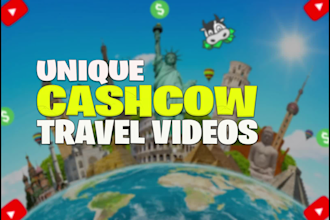 create cashcow travel videos for youtube channel