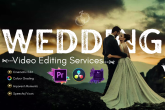 do cinematic wedding video editing with short time