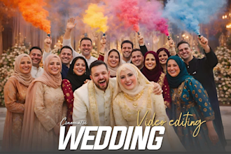 cinematic wedding video editing, wedding highlight, teaser