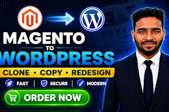 do convert clone, copy magento to wordpress website