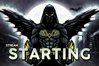 design animated twitch overlays, mascot logo, screens and panels