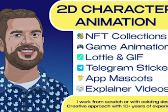 generate animated 2d nft collection with metadata for opensea, nft animation