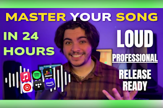 master your song for spotify, apple music and release in 24 hours