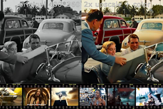 create an amazing ai video, upscale, style, convert blackandwhite to color