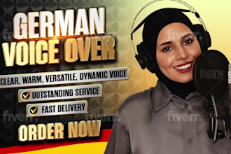 record a female german voice over in a warm, clear voice