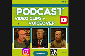 create animated podcast video clips with celebrity voiceovers for youtube