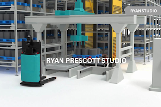 do 3d industrial robotic animation 3d technical factory warehouse robotic video