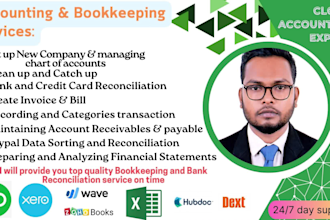 do bank reconciliation, monthly bookkeeping using quickbooks online and xero