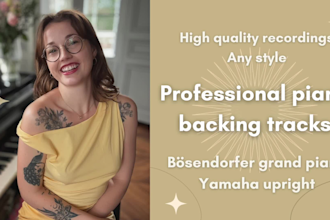 record professional piano backing tracks for your vocals