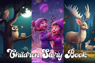 do 3d book cover and children story book illustration for KDP and lulu