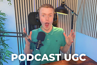 create a premium podcast ugc video ad in my podcast studio