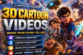 create ai cinematic 3d cartoon videos for stories and short films