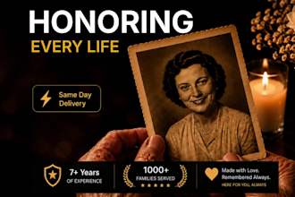 create a cinematic memorial video with same day delivery