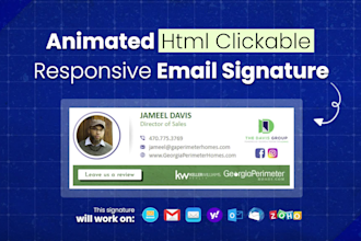 create custom animated HTML clickable email signatures