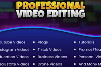 do professional video editing, youtube videos and social media
