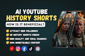 create ai youtube history shorts, and ai shorts, ai reels, ai history shorts