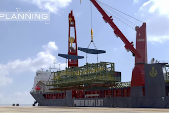create 3d heavy lift crane rigging and project cargo animation