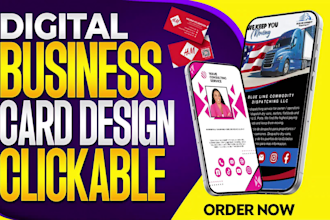 design clickable digital business card  with qr code