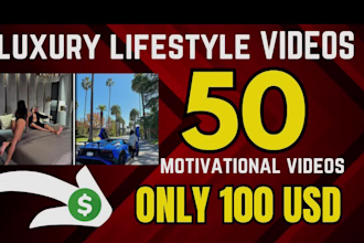 create 50x10min monetizabe luxury lifestyle motivational video for youtube