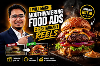 make mouthwatering cinematic food ads and restaurant reels