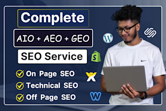 do complete SEO service for wordpress, shopify, wix, squarespace and webflow