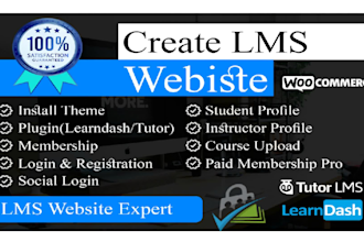 design wordpress lms website or membership website